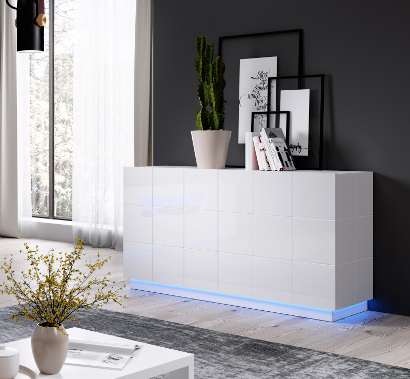 chest of drwewr KOM2D  REJA white gloss/white gloss